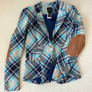 Smythe Grey and Blue plaid blazer